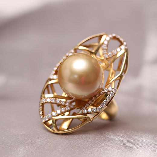 炫彩海南 18K金南洋珠戒指14.5-15mm 66862 商品图2