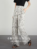 【专属特价】熙世界国风复古水墨印花阔腿裤夏季薄款宽松慵懒度假垂感长裤子 商品缩略图1