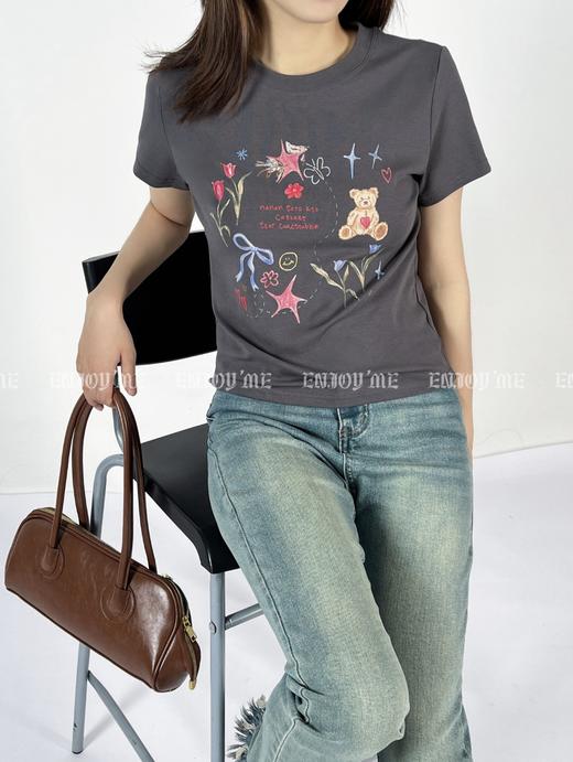 【门店同款】ENJOY夏季甜妹趣味图案T恤 157209671 商品图1