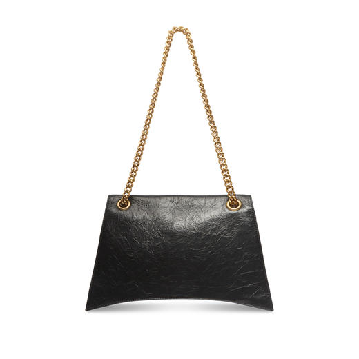 BALENCIAGA 巴黎世家 女士 Crush 中号压光牛皮革链带单肩包 黑色 716393 210IT 1000 商品图3