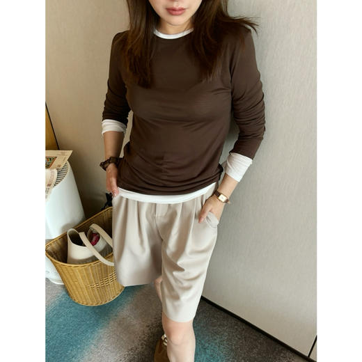 25特价 2404211    打褶修饰  薄 四分短裤 商品图12