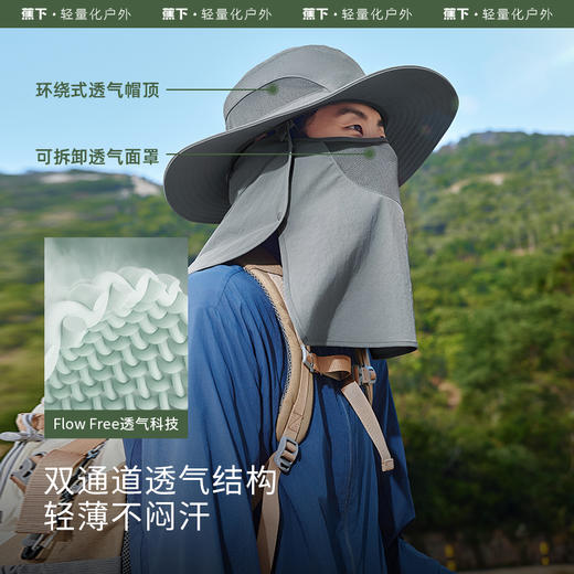 【特渠专享】蕉下男士全防护渔夫帽TS574登山骑行披肩遮脸防紫外线钓鱼防晒帽 商品图2