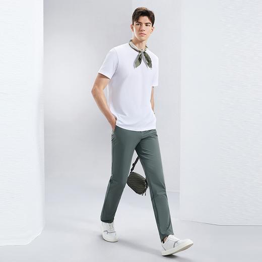 【全棉速干】柒牌男士短袖T恤2024夏季薄款简约休闲青年圆领上衣	126T73310 商品图3