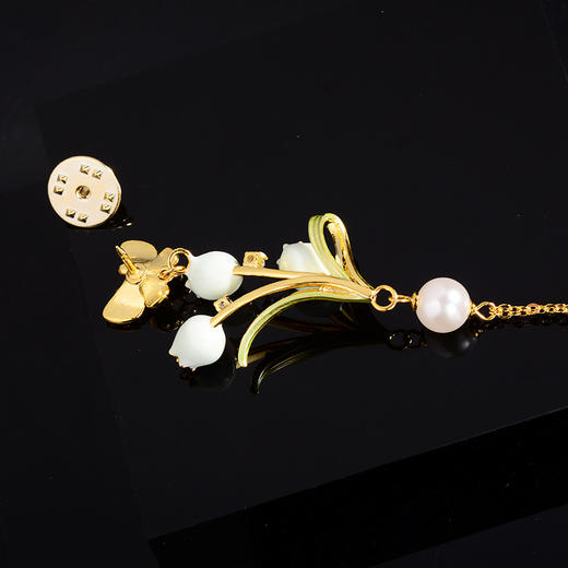 淡水珍珠含苞花卉，刺马针花中君子兰花蝴蝶长流苏胸花AM-TS01736 商品图2