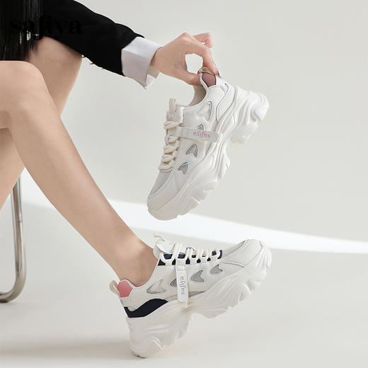 Safiya/索菲娅2024春季百搭网面透气厚底运动休闲老爹鞋 SF41112428 商品图2