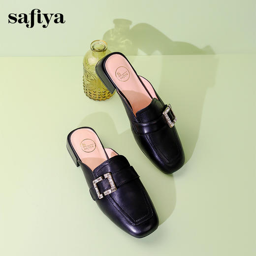 Safiya/索菲娅2024春季新品平底水钻穆勒拖鞋 SF41112417 商品图1
