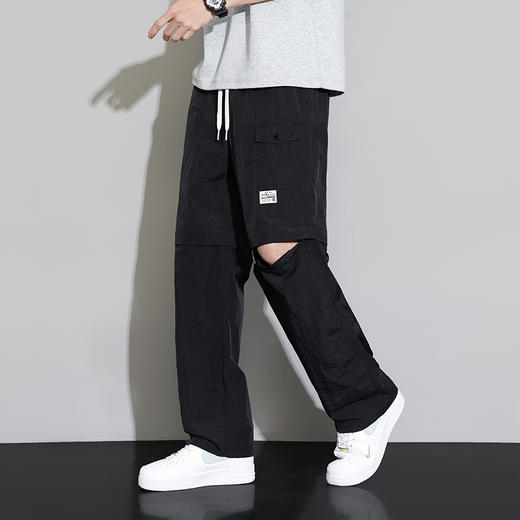 【Q】【可拆卸裤腿】【新款DSL】大依优型大码薄款直筒休闲裤加肥加大男装舒适胖子肥佬百搭工装裤运动裤长裤 商品图0