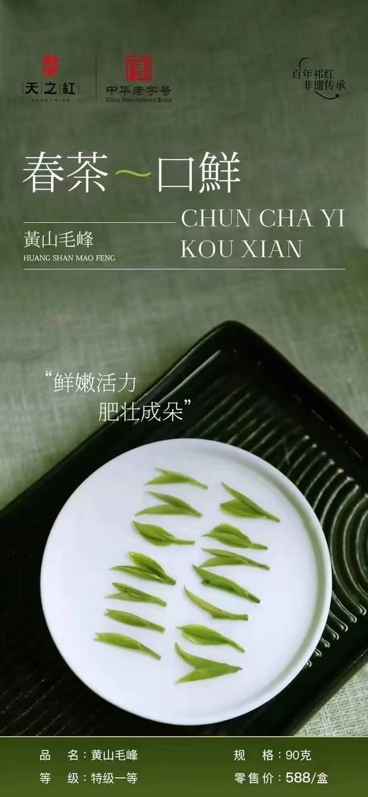 【2025年头采新茶 下单立即发货】天之红 黄山毛峰 特一级 90g/盒 礼盒装 商品图2