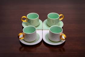 玉青瓷·和合同心四杯