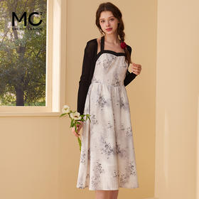 女装长袖针织小外披+挂脖抹胸式碎花裙套裙-A15S4221390