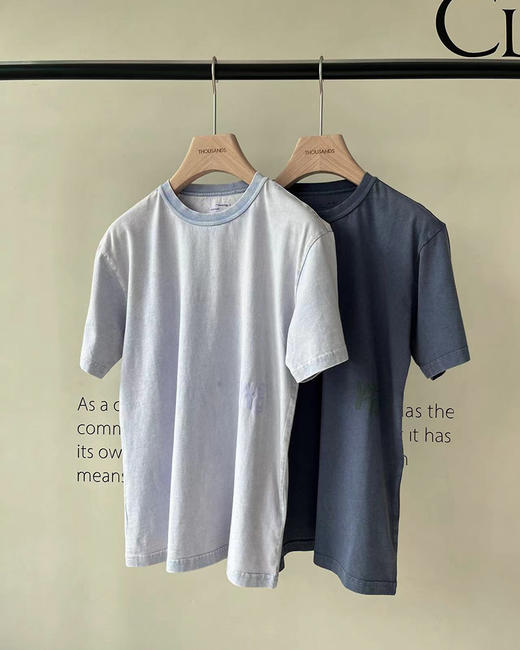 现货  THS 4.13-无 大王家 女士 侧边字母wang印花T恤 常规款做旧水洗T恤 2色 BH2496 商品图4