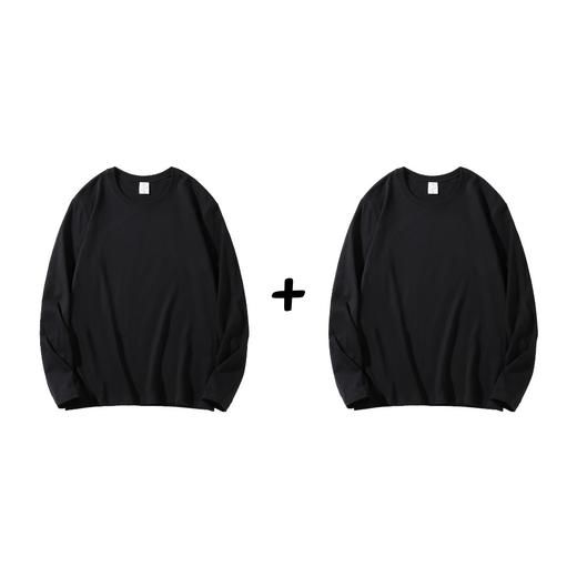 薛继业纯色230克重磅新疆长绒棉长袖 短袖白T恤户外休闲情侣T恤 商品图5