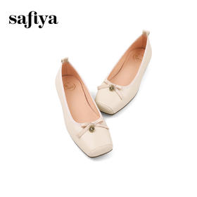 Safiya/索菲娅2024春温柔风气质蝴蝶结方头浅口单鞋 SF41111114