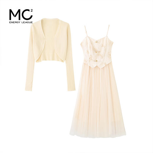 女装针织外披配网纱吊带裙两件套-803S4221001 商品图4