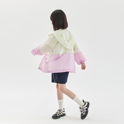 cicochild夏亲子款拼色连帽防晒衣UPF50+儿童户外轻薄休闲外套 商品图4