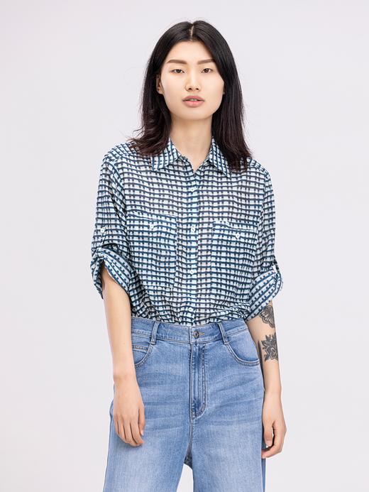 XIAOYU|工装风丝棉格子衬衫242SY136 商品图0