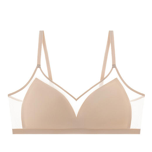 TG春夏真丝无痕贴合三角杯文胸 超薄款透气亲肤桑蚕丝内衣小胸 商品图4