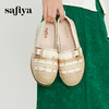 Safiya/索菲娅2024春国风编织钻扣浅口平底懒人一脚蹬渔夫鞋 SF41111432 商品缩略图1
