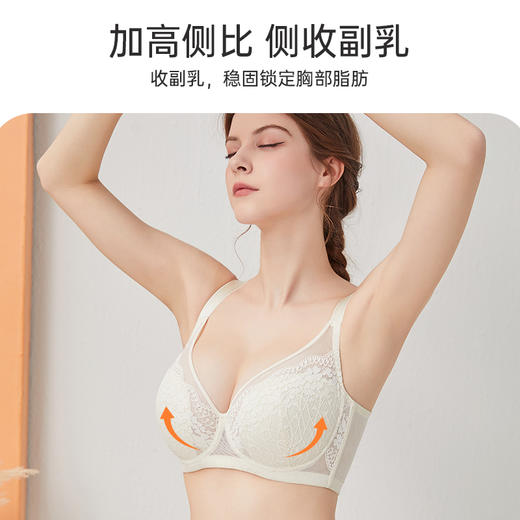 满天星舒适养护文胸 大胸显小薄棉内里 软钢圈全罩杯 聚拢侧收副乳 高弹细网亲肤透气 商品图1