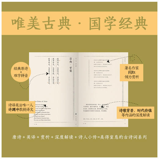 呦呦鹿鸣：美得窒息的诗经 汉英对照（中英双语诗画集）(闫红 解析；许渊冲 译  时代华语 出品) 商品图2