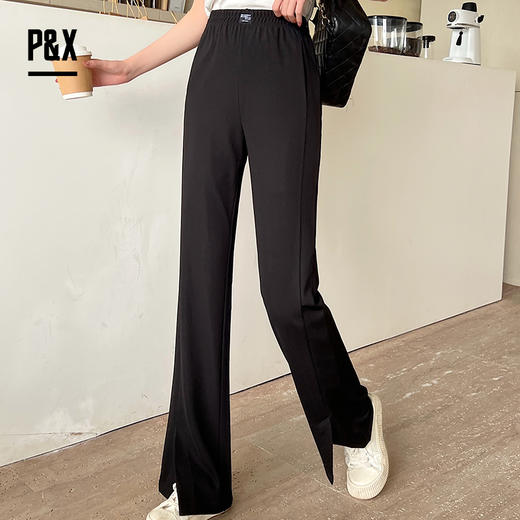 P&X设计师女装 夏季阔腿裤薄款外穿休闲长裤 824209258 黑色 商品图3