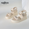 Safiya/索菲娅2024夏新款烫钻魔术贴坡跟休闲厚底运动凉鞋 SF42115177 商品缩略图4