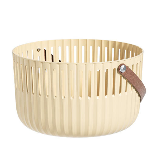 【露营季】简约露营餐具皮革拉手收纳篮 户外春游野餐篮便当食品储存小提篮 商品图4