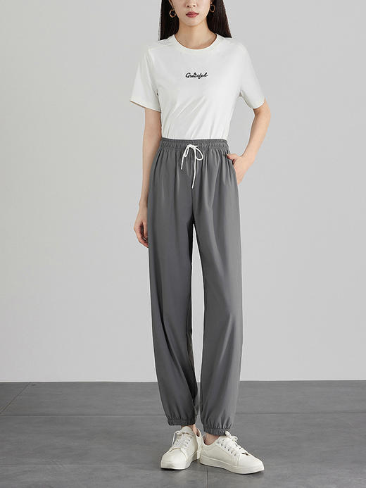 【五折购】熙世界凉皮防晒裤冰丝薄款夏季速干九分灯笼卫裤运动束脚休闲裤 商品图4