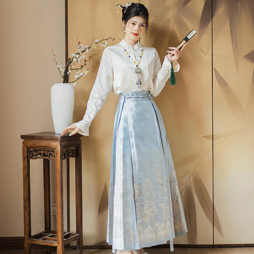 新中式马面裙，显瘦遮胯半身裙日常小个子KK3102 商品图0