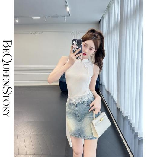 BeQueenStory【胭脂棠梨】时尚百搭雅韵国风新中式无袖上衣夏季 商品图4