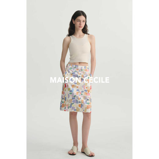 MAISON CECILE法国设计师做图du家趣味印花半身裙 商品图3