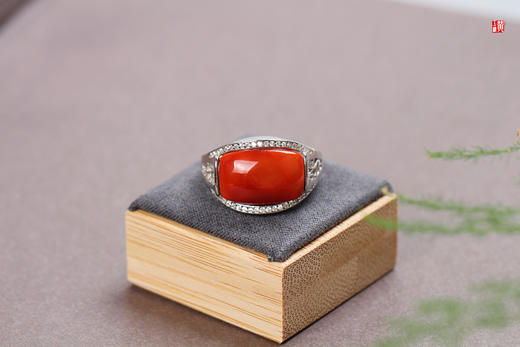 南红马鞍戒【子言】，925银镶 商品图2