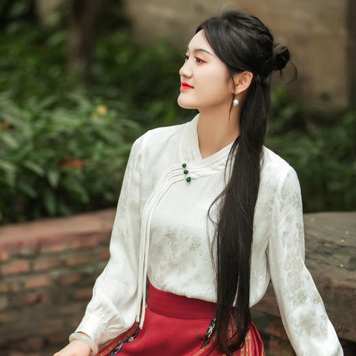 【林栖设计小店】新中式衬衫复古百搭2024春夏新品长袖上衣1942323 商品图4