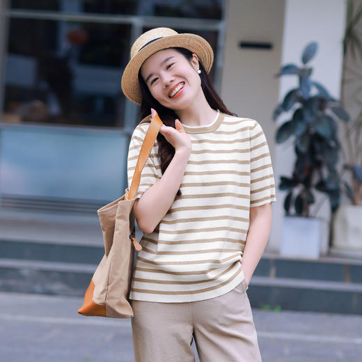 24春夏新款薄超细含桑蚕丝套头针织衫 商品图0