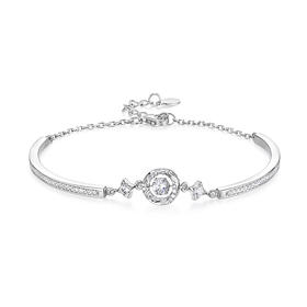 KADER卡蒂罗 莫比乌斯系列 心动光芒镯链 925银跳动的心经典浪漫可调节设计手饰 灵动吸睛闪耀配饰 女友礼盒520