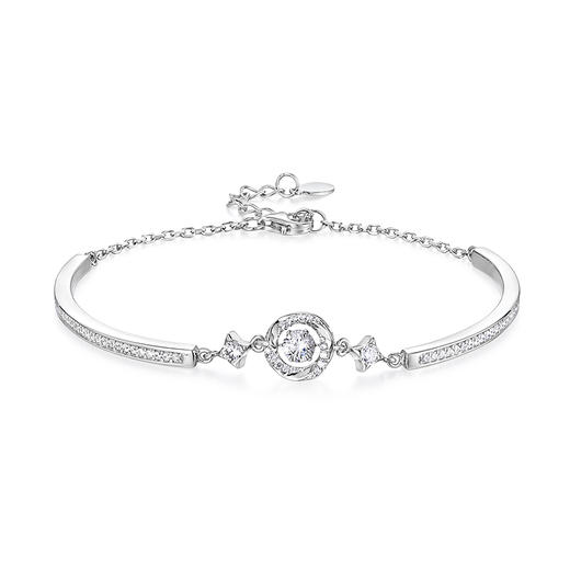 KADER卡蒂罗 莫比乌斯系列 心动光芒镯链 925银跳动的心经典浪漫可调节设计手饰 灵动吸睛闪耀配饰 女友礼盒520 商品图0