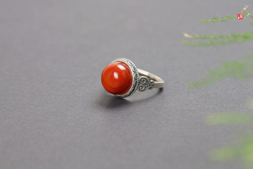 南红戒指【文汐】，925银镶 商品图2