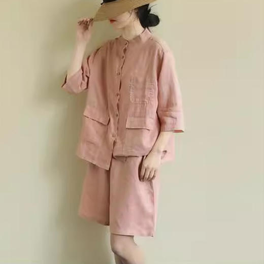 裁缝学苑AS226亚麻短袖衬衫上衣短裤两件套装纸样女装服装打板 商品图4