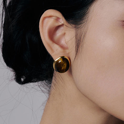 盐岛	节气系列虎眼石耳钉 大号 商品图0