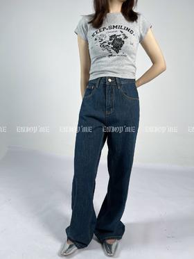 【门店同款】ENJOY夏季后剪毛边直筒裤 157147254