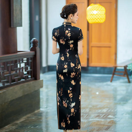 WXG真丝旗袍高端气质改良版桑蚕丝旗袍日常可穿 商品图4