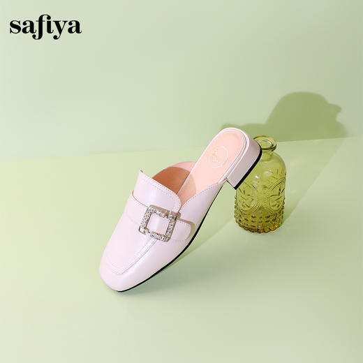 Safiya/索菲娅2024春季新品平底水钻穆勒拖鞋 SF41112417 商品图4