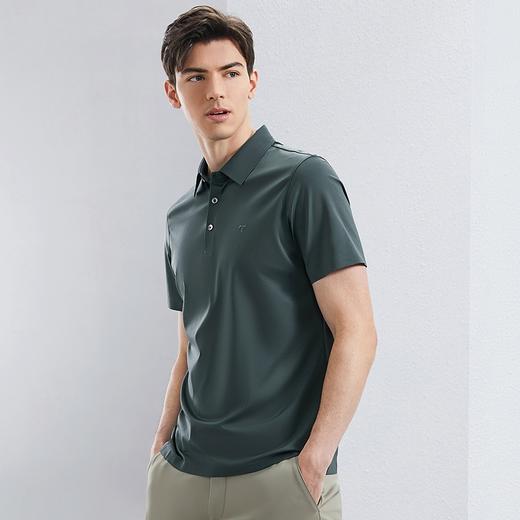 【桑蚕丝】柒牌翻领男士polo衫短袖2024夏季新款弹力透气T恤上衣	126T73360 商品图1