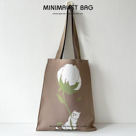 夏季【小众设计可爱熊猫针织包】韩版百搭单肩包 大容量通勤斜挎包托特包 国庆出游户外 商品图8