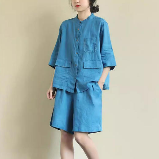 裁缝学苑AS226亚麻短袖衬衫上衣短裤两件套装纸样女装服装打板 商品图2