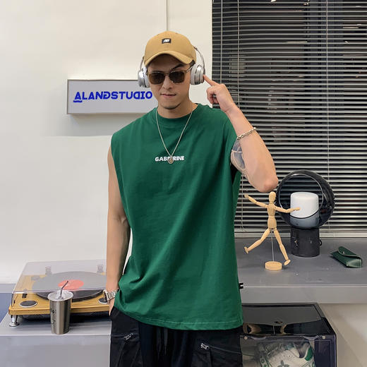 徐太浪国潮原创纯棉白色背心男夏季无袖t恤潮牌高街痞帅潮流坎肩 商品图3