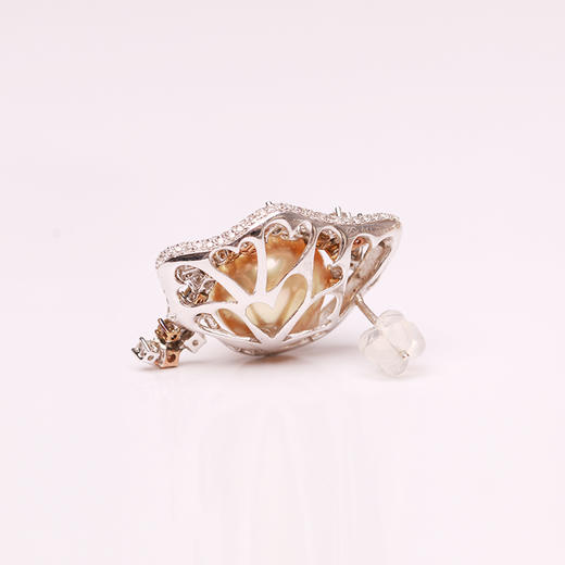 炫彩海南 金18K南洋珍珠耳钉12-12.5mm 95286 商品图4