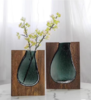 北欧原木透明绿色玻璃花瓶--木屋心灵之钥..水滴 商品缩略图2