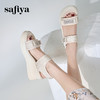 Safiya/索菲娅2024夏新款烫钻魔术贴坡跟休闲厚底运动凉鞋 SF42115177 商品缩略图3