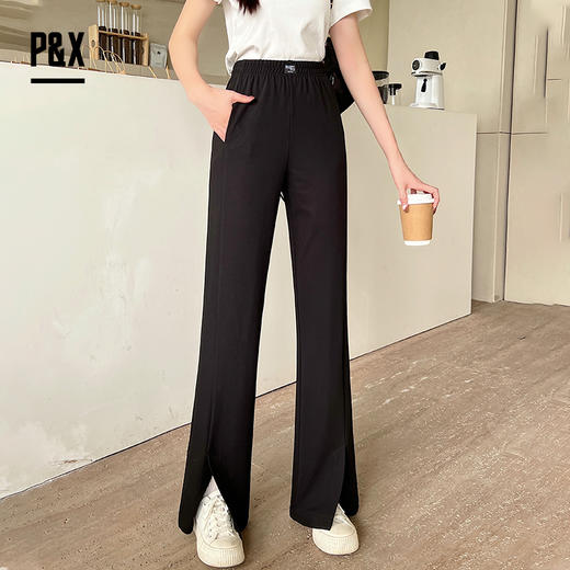 P&X设计师女装 夏季阔腿裤薄款外穿休闲长裤 824209258 黑色 商品图2